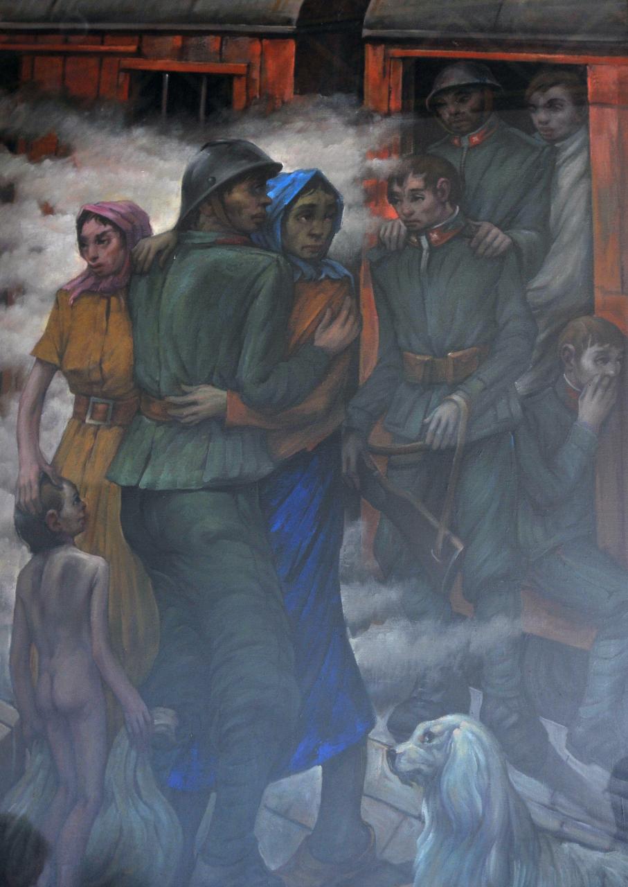 La partenza, Prima Guerra Mondiale (dipinto) di Ferlenga Franco (sec. XX)