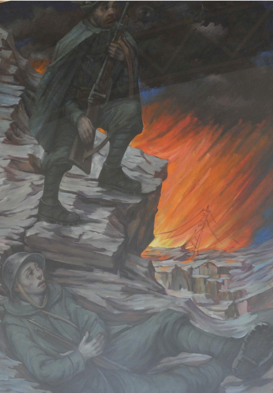 La vedetta, Prima Guerra Mondiale (dipinto) di Ferlenga Franco (sec. XX)