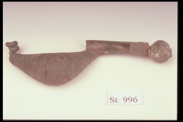 fibula a sanguisuga, DE MARINIS / tipo Lodigiano var. B - cultura di Golasecca (fine/inizio secc. V/ IV a.C.)