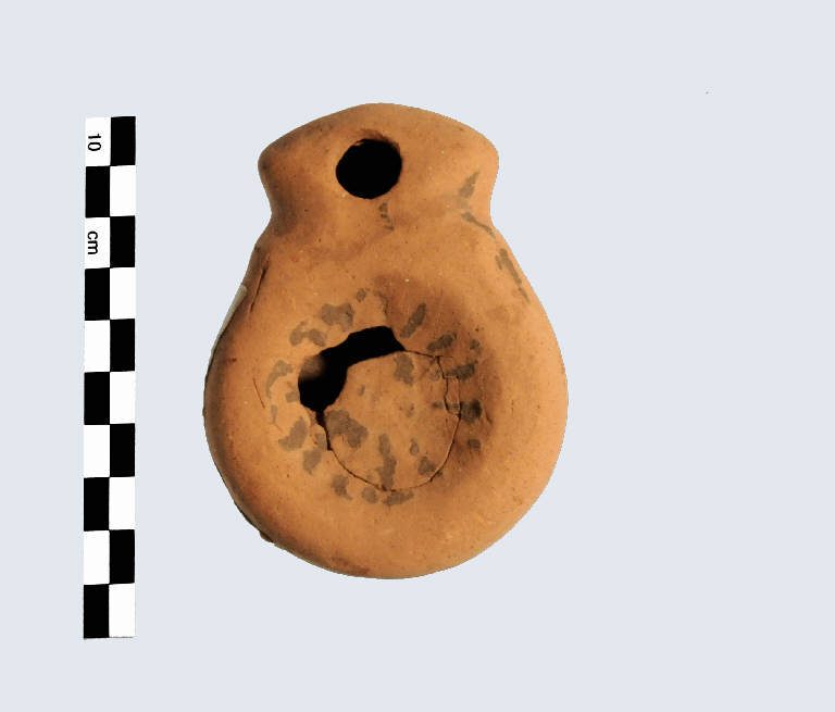 lucerna a volute e becco angolare, Loeschcke IC - periodo romano (sec. I d.C.)