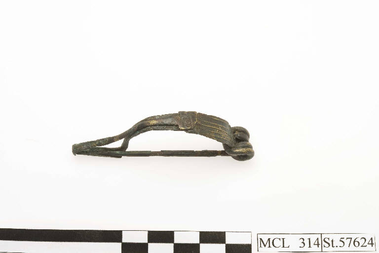 fibula, tipo Ettlinger 5 - periodo romano (prima metà sec. I d.C.)