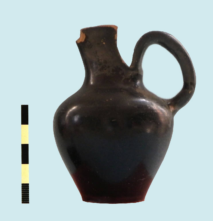 oinochoe con becco a cartoccio, Morel, tipo 5731h 1 - ambito etrusco (prima metà sec. III a.C.)