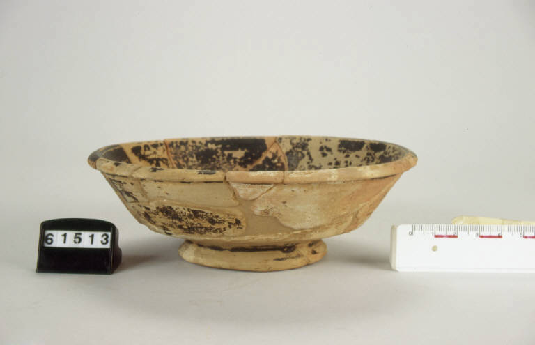 coppetta con orlo ingrossato, Lamboglia 28, ceramica campana B - fase augustea (fine/inizio secc. I a.C. - I d.C.)
