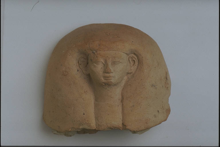Testa umana maschile (COPERCHIO DI CANOPO) - produzione egizia (secc. XVI/ XV a.C.)
