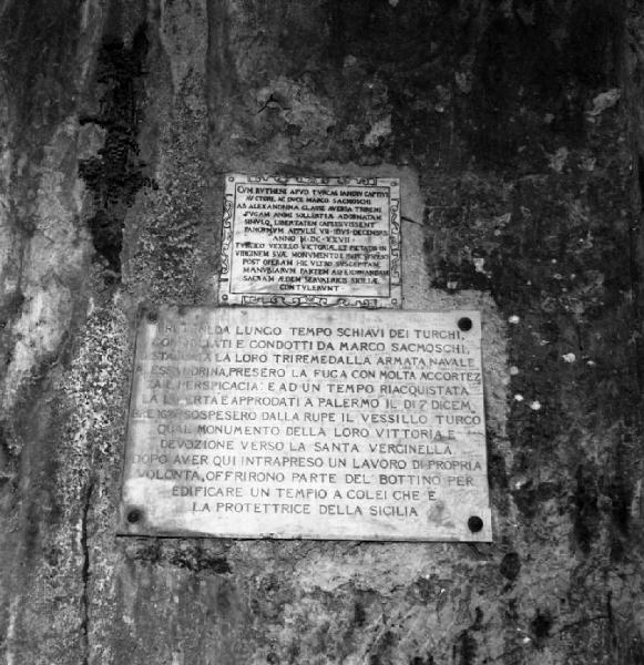 Italia del Sud. Palermo - santuario di Santa Rosalia - lapidi dedicatorie