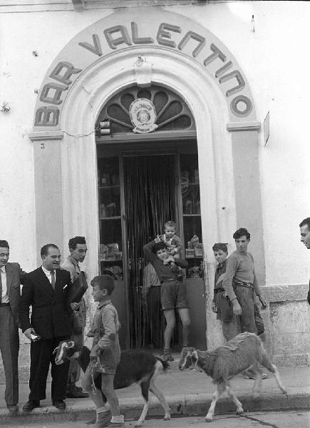 Italia del Sud. Castellaneta - Bar Valentino - uomini adulti - ragazzini - capre