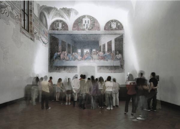 Cultura e arte. Milano - Santa Maria delle Grazie - Cenacolo di Leonardo da Vinci - Visitatori