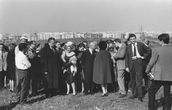 Sul set del film "La ricotta" - pausa durante le riprese