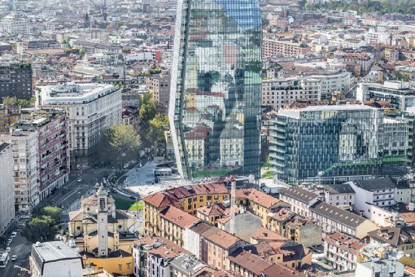 Milano. Veduta dal Grattacielo Pirelli - Porta Nuova - Grattacielo Torre Diamante e Diamantino - Palazzi
