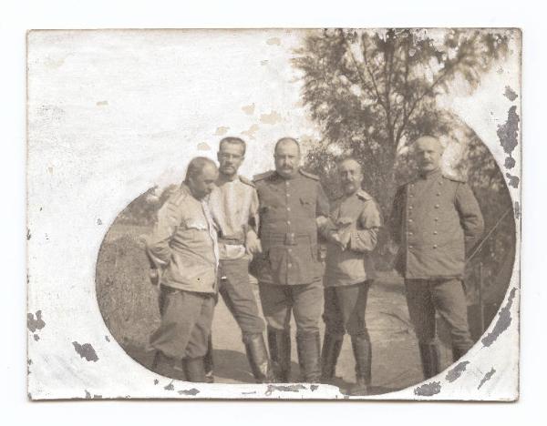 Guerra russo-giapponese - Russia - Manciuria - Maninluzuanza - Ritratto di gruppo maschile - Militari - Ufficiali dell'esercito russo