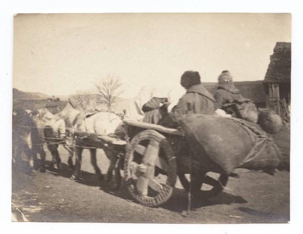 Guerra russo-giapponese - Russia - Manciuria - Soldati russi feriti trasportati su carri