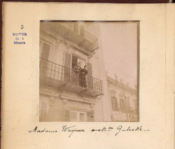 Ritratto femminile - Signore Wagner e Gulecke in terrazza - Sicilia - Palermo - Hotel Trinacria