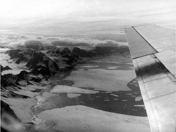 Groenlandia orientale - Mare di Groenlandia - 69° parallelo? - Particolare di aereo - Ala - Ghiacciai - Banchisa - Pack