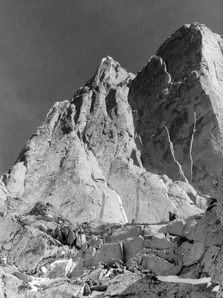 Patagonia cilena - Provincia di Ultima Esperanza - Ande patagoniche - Massiccio del Paine - Torre centrale - Parete sud-ovest - Alpinisti