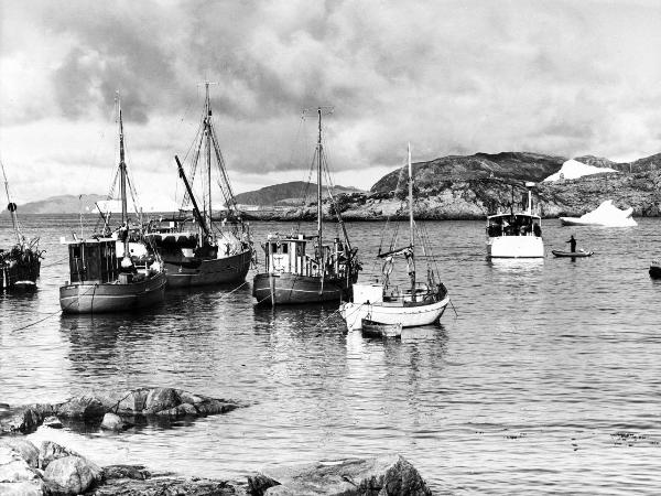 Groenlandia occidentale - Nord dell'Oceano Atlantico - Baia di Baffin - Comune di Qaasuitsup - Villaggio - Upérnavik - Porto - Barche - "Franz Terzo" - Persone