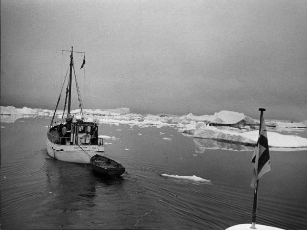 Groenlandia occidentale - Nord dell'Oceano Atlantico - Baia di Baffin - Icebergs - Peschereccio - Particolare di imbarcazione