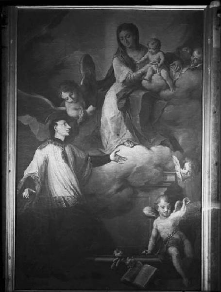 Dipinto - Madonna col Bambino e S. Luigi Gonzaga - Antonio Brunetti - Mantova - Basilica di S. Andrea