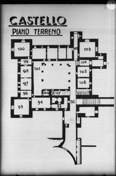 Disegno - Castello di S. Giorgio - Planimetria - Piano terreno