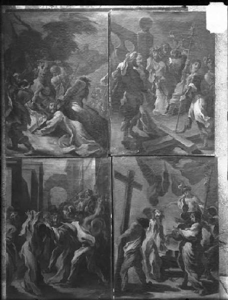 Dipinto - Via Crucis: prima, sesta, nona e decima stazione - Francesco Maria Raineri - Mantova - Chiesa di S. Barnaba