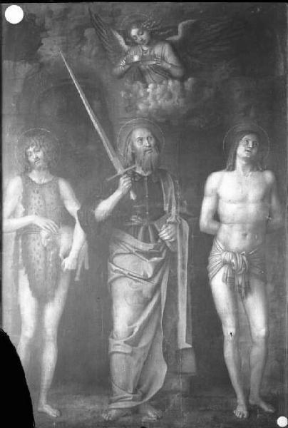 Dipinto - S. Paolo, S. Giovanni Battista, S. Sebastiano - Giovanni Francesco Caroto - Mantova - Museo di Palazzo Ducale