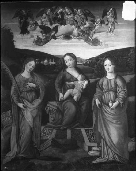 Dipinto - Madonna col Bambino e due sante - Francesco da Milano (attribuito) - Mantova - Museo di Palazzo Ducale