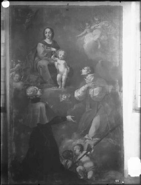 Dipinto - Madonna col Bambino e i santi Stanislao Koska e Carlo Borromeo - Giuseppe Orioli - Mantova - Museo di Palazzo Ducale