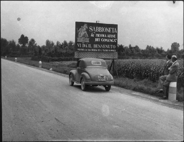 Sabbioneta - Strada "Sabbionetana" - Cartellone che pubblicizza la città