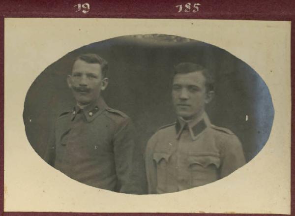 Prima Guerra Mondiale - Ritratto maschile - Militari - Appuntato Rudolfo Liticky e soldato Carlo Pisna