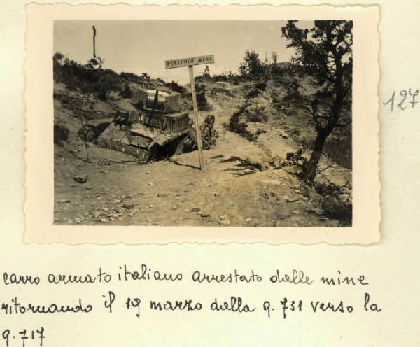 Monastero - Carro armato italiano arrestato dalle mine