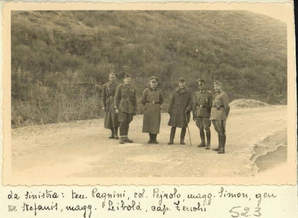 Seconda guerra mondiale - Incontro italo-germanico - Ritratto di gruppo maschile - Militari - Ufficiali