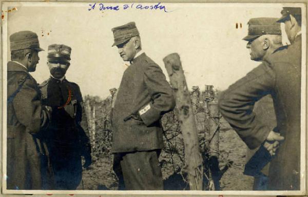 Prima guerra mondiale - Emanuele Filiberto di Savoia duca d'Aosta con ufficiali