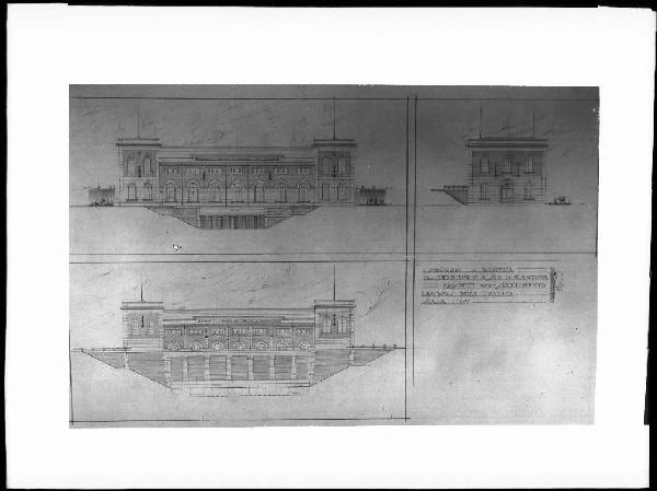 Disegno - Stabilimento idrovoro della Travata di Bagnolo S. Vito - Prospetti