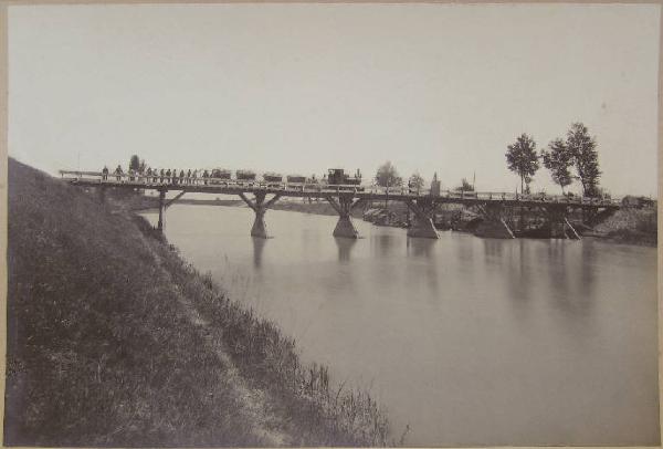 S. Siro - Fiume Secchia - Ponte provvisorio di servizio - Decauville