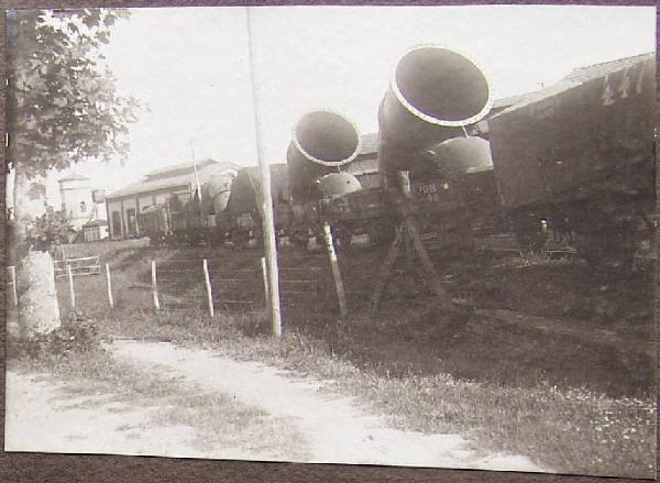 Sermide - Stazione (?) - Trasporto delle pompe allo stabilimento