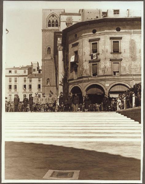 Mantova - Scalinata della rotonda di S. Lorenzo - Visita di gerarchi fascisti