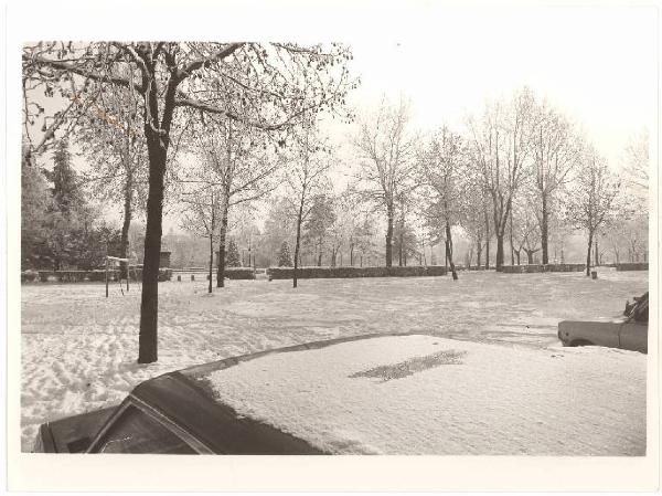Mantova - Giardini del Te coperti di neve