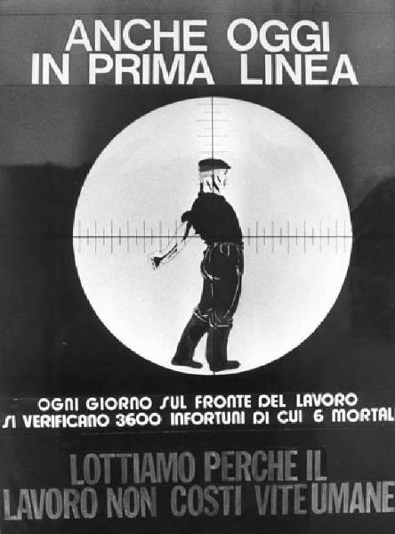 Manifesto contro gli infortuni sul lavoro eseguito dagli alunni dell'Umanitaria