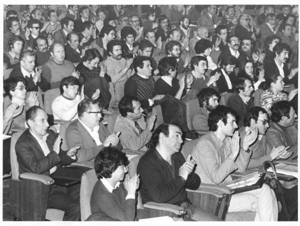 Sala dei congressi della Provincia - Interno - IX congresso provinciale Fiom Cgil - Platea con il pubblico