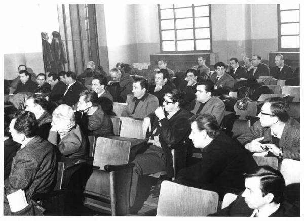 Camera del Lavoro - Sala "Bruno Buozzi" - Interno - Convegno Fiom settore elettromeccanici - Platea con il pubblico