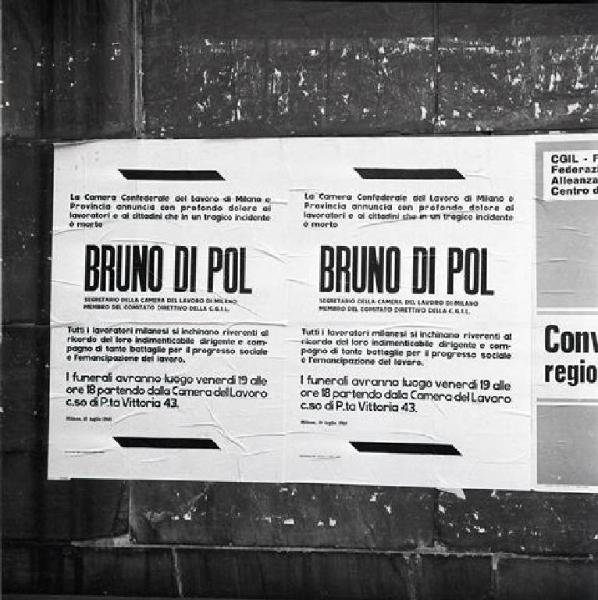 Funerali di Bruno Di Pol - Manifesti