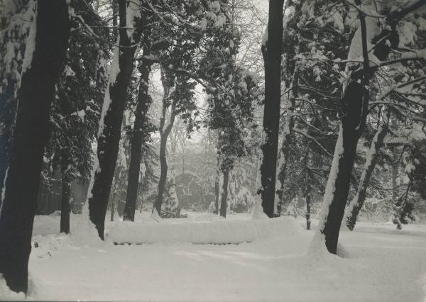 Paesaggio. Milano - Giardini della Guastalla sotto la neve