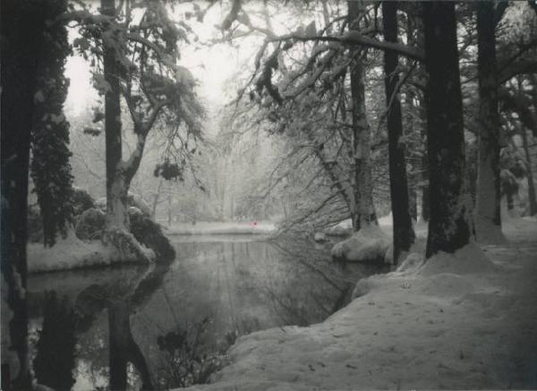 Paesaggio. Milano - Giardini pubblici sotto la neve