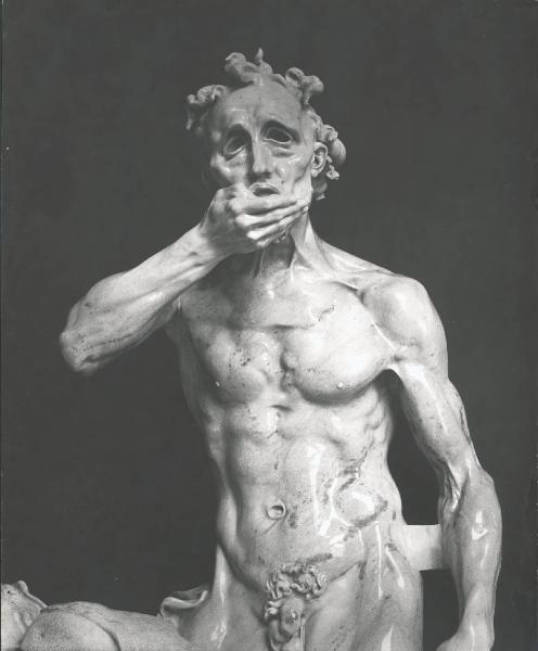 Riproduzione di opera d'arte. Scultura di Adolfo Wildt: Trilogia (Il Santo, il Giovane, la Saggezza) - Particolare