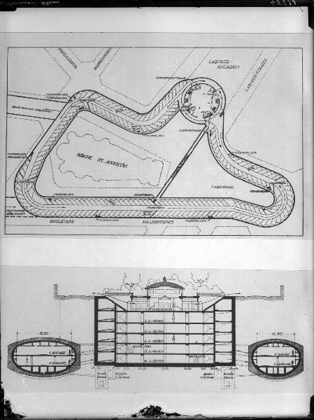 Riproduzione di documento. Progetto di percorso automobilistico attorno alla chiesa di S. Agostino a Vienna