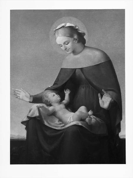 Riproduzione di opera d'arte. Dipinto di Giuseppe Valerio: Madonna con bambino