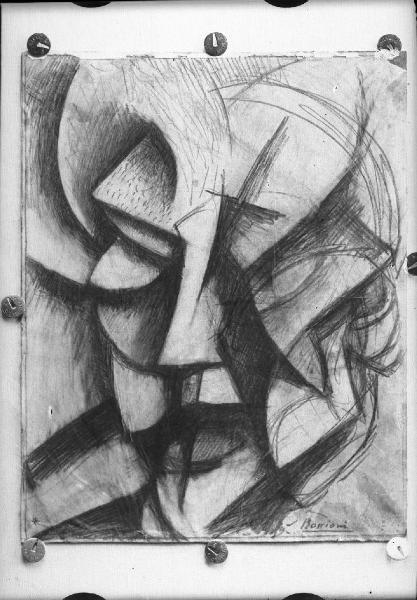 Riproduzione di opera d'arte. Disegno di Umberto Boccioni: Studio