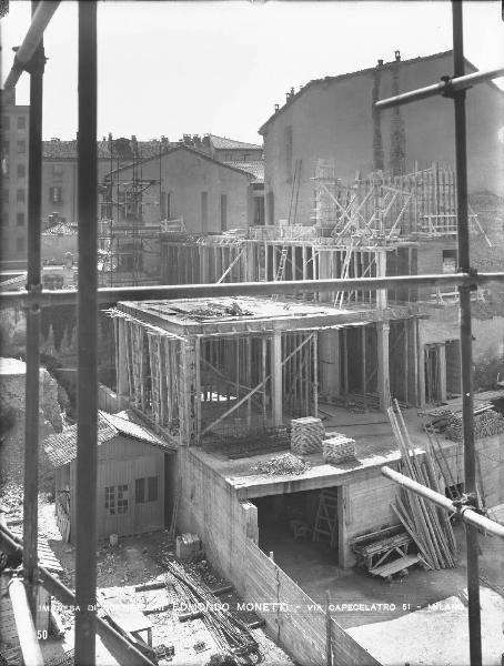 Veduta architettonica. Milano - Cantiere in via Varese