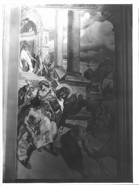 Riproduzione di opera d'arte. Legnano - Basilica di S. Magno - Cappella del Crocifisso - Affresco di Eliseo Fumagalli: Verso il Calvario