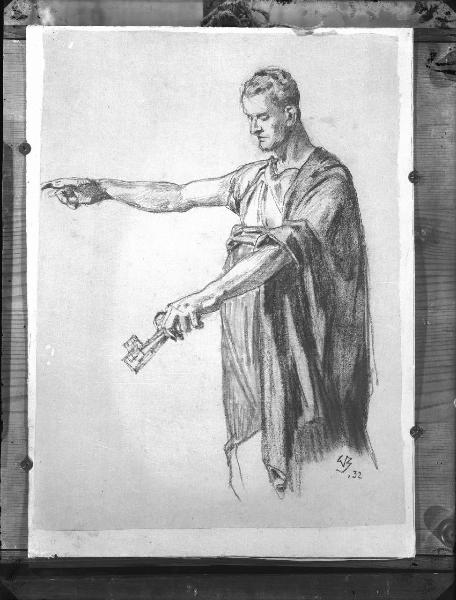 Riproduzione di opera d'arte. Disegno di Guido Zuccaro - San Pietro