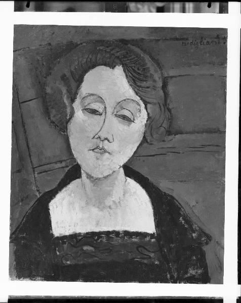 Riproduzione di opera d'arte. Dipinto di Amedeo Modigliani: "La rossa dagli occhi azzurri"